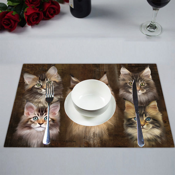Rustic Maine Coon Cats Placemat