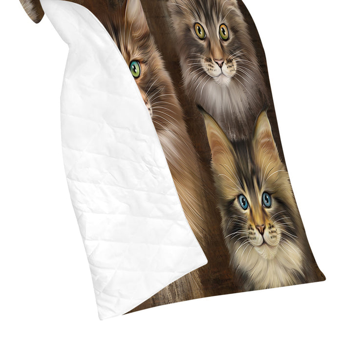 Rustic Maine Coon Cats Quilt