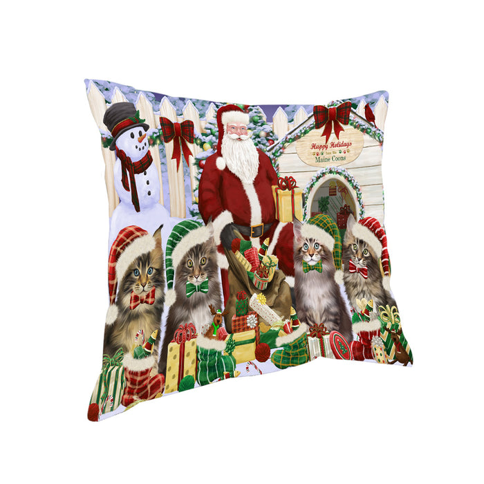 Christmas Dog House Maine Coons Cat Pillow PIL66584