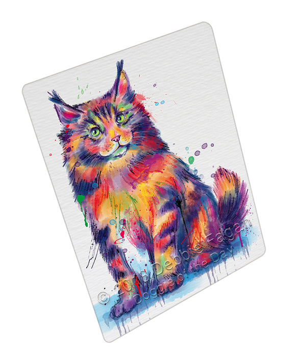 Watercolor Maine Coon Cat Cutting Board C77070