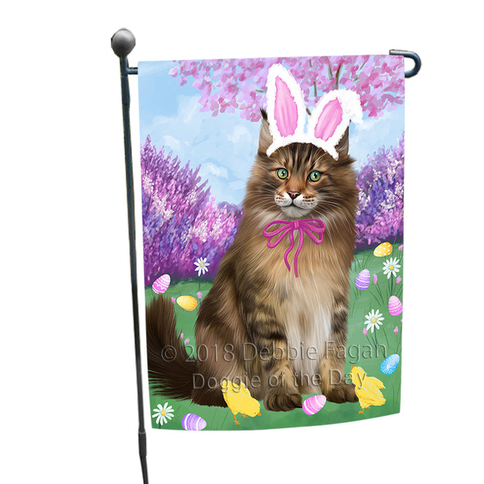Easter Holiday Maine Coon Cat Garden Flag GFLG57573