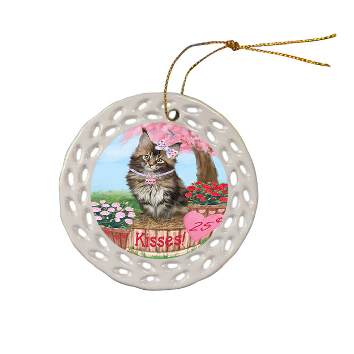 Rosie 25 Cent Kisses Maine Coon Cat Ceramic Doily Ornament DPOR56320