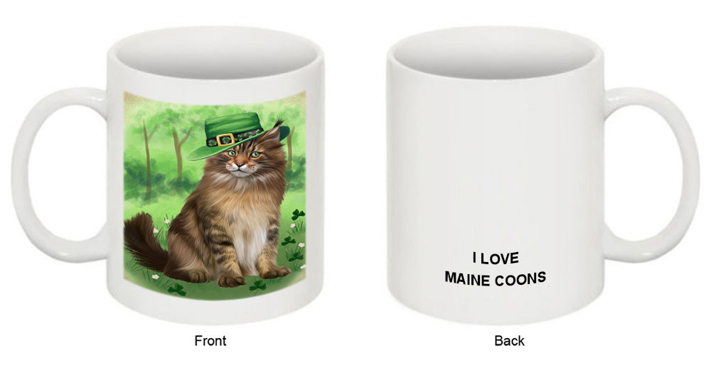 St. Patricks Day Irish Portrait Maine Coon Cat Coffee Mug MUG52418