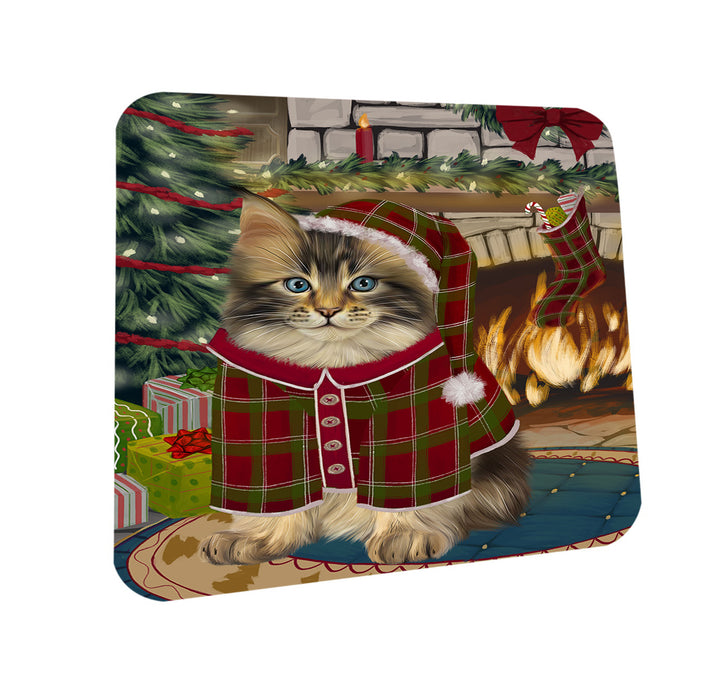 The Stocking was Hung Maine Coon Cat Coasters Set of 4 CST55314