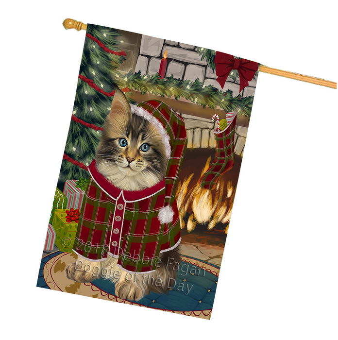 The Stocking was Hung Maine Coon Cat House Flag FLG55785