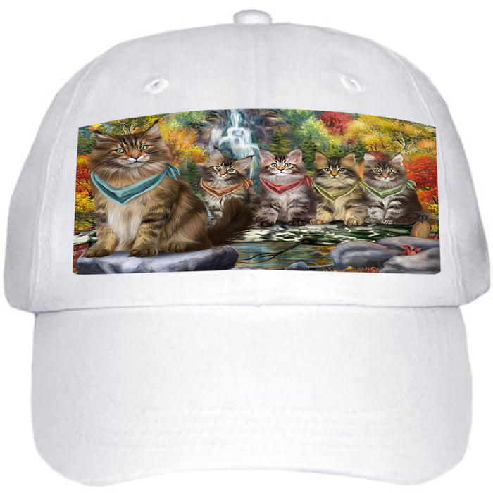 Scenic Waterfall Maine Coons Cat Ball Hat Cap HAT59475