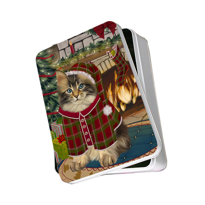 The Stocking was Hung Maine Coon Cat Photo Storage Tin PITN55299
