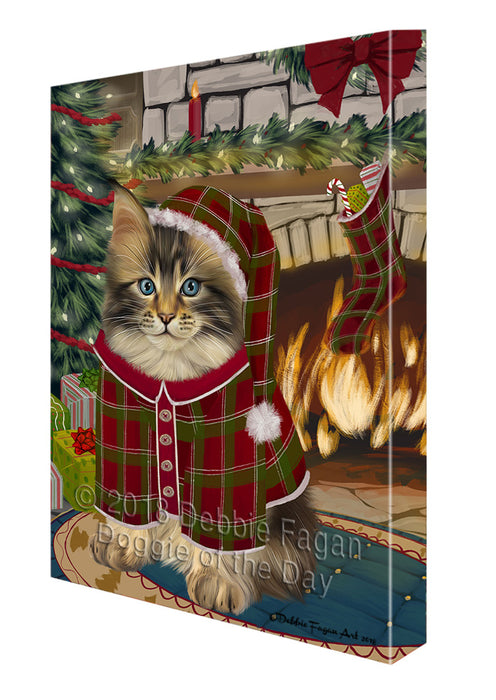 The Stocking was Hung Maine Coon Cat Canvas Print Wall Art Décor CVS118133