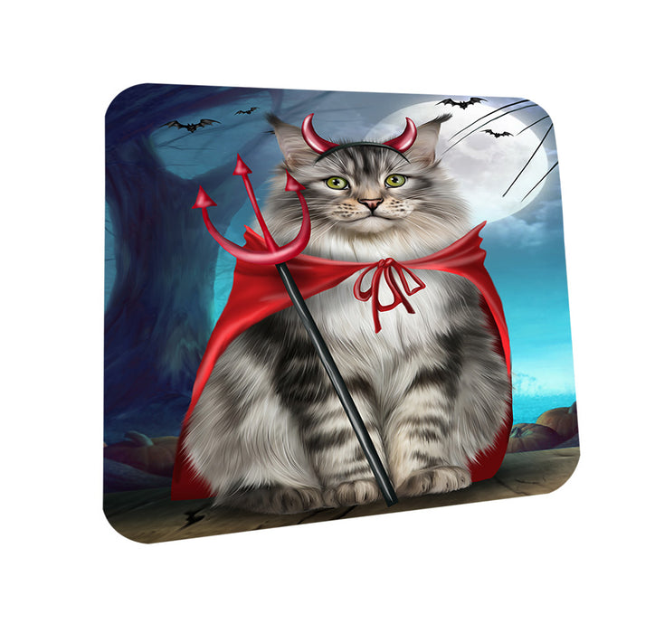 Happy Halloween Trick or Treat Maine Coon Cat Coasters Set of 4 CST54462
