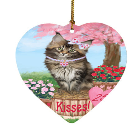Rosie 25 Cent Kisses Maine Coon Cat Heart Christmas Ornament HPOR56320