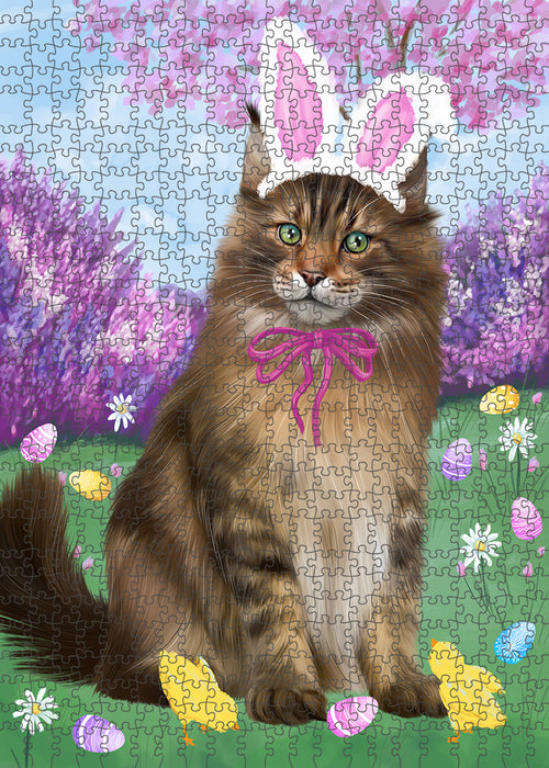 Easter Holiday Maine Coon Cat Puzzle with Photo Tin PUZL95980