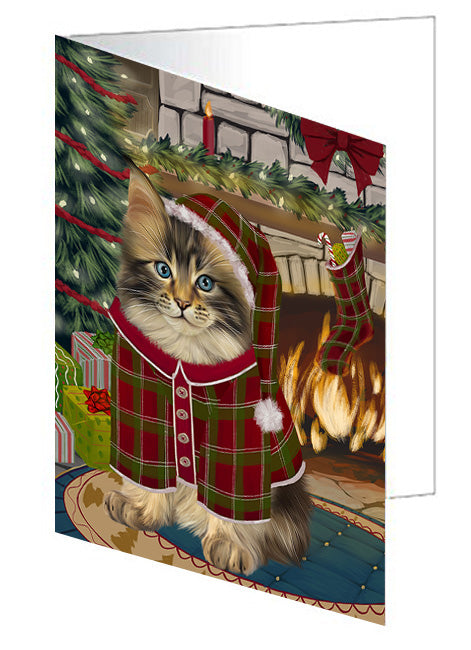 The Stocking was Hung Akita Dog Handmade Artwork Assorted Pets Greeting Cards and Note Cards with Envelopes for All Occasions and Holiday Seasons GCD69980