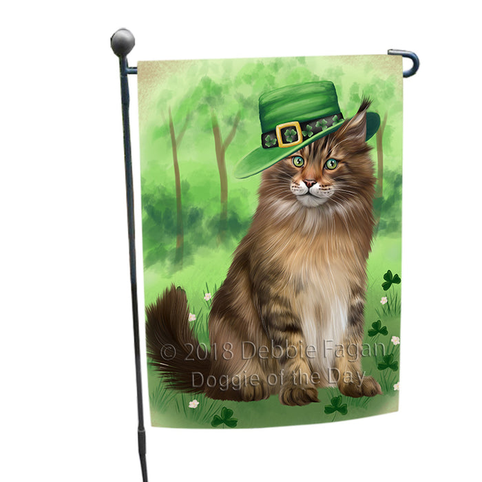 St. Patricks Day Irish Portrait Maine Coon Cat Garden Flag GFLG64988