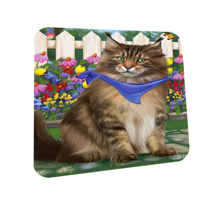 Spring Floral Maine Coon Cat Coasters Set of 4 CST52226