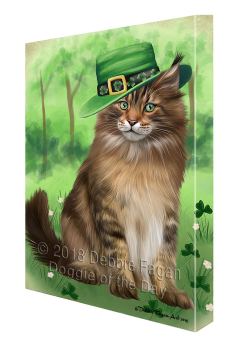 St. Patricks Day Irish Portrait Maine Coon Cat Canvas Print Wall Art Décor CVS135620