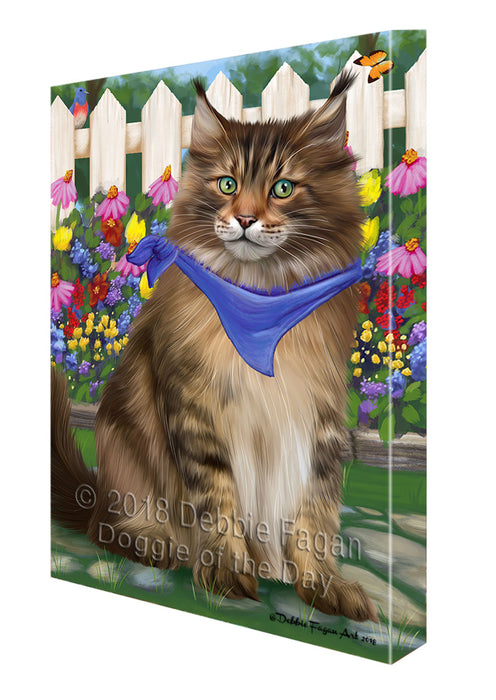 Spring Floral Maine Coon Cat Canvas Print Wall Art Décor CVS87200