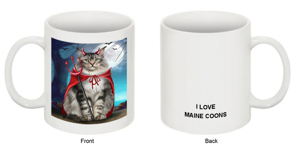 Happy Halloween Trick or Treat Maine Coon Cat Coffee Mug MUG49902