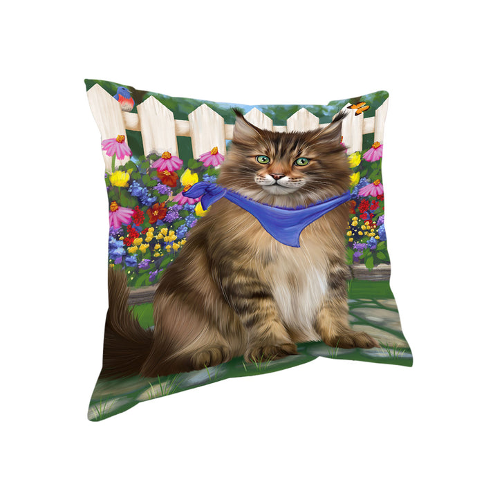 Spring Floral Maine Coon Cat Pillow PIL65224