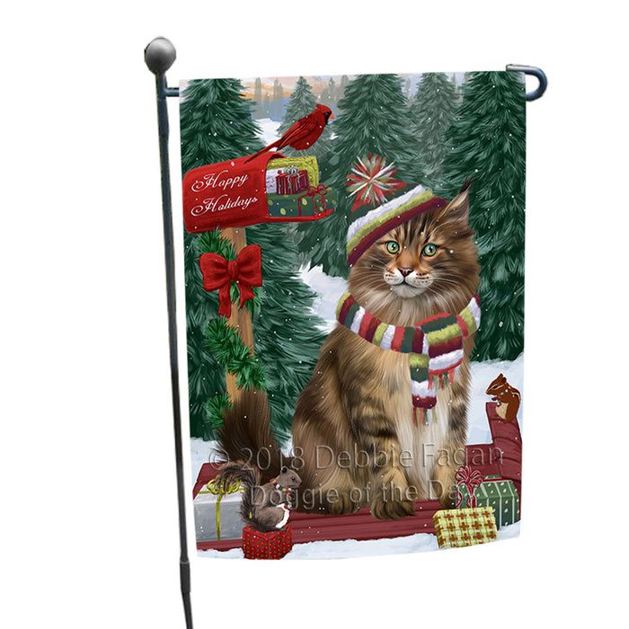 Merry Christmas Woodland Sled Maine Coon Cat Garden Flag GFLG55261