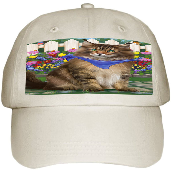 Spring Floral Maine Coon Cat Ball Hat Cap HAT60534