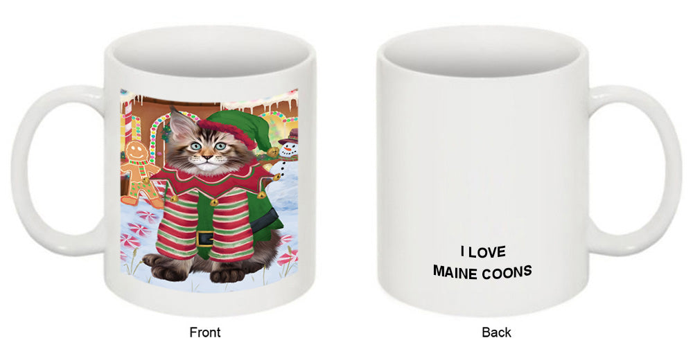 Christmas Gingerbread House Candyfest Maine Coon Cat Coffee Mug MUG51844