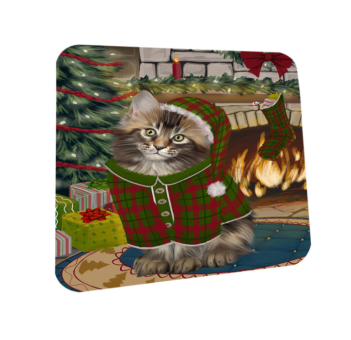The Stocking was Hung Maine Coon Cat Coasters Set of 4 CST55315