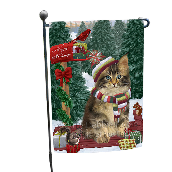 Merry Christmas Woodland Sled Maine Coon Cat Garden Flag GFLG55262