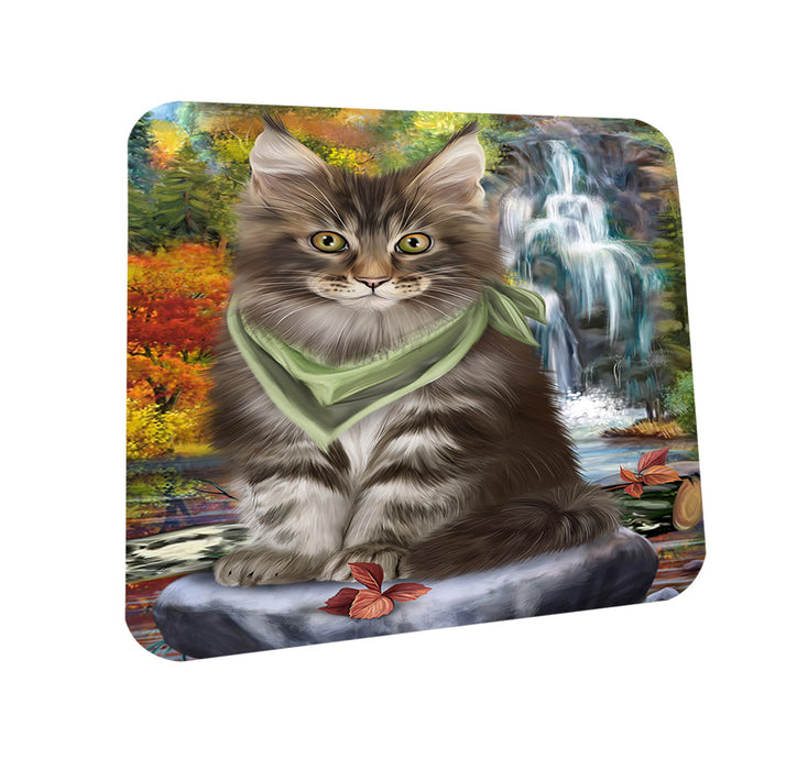 Scenic Waterfall Maine Coon Cat Coasters Set of 4 CST51874