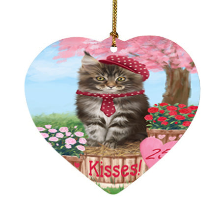 Rosie 25 Cent Kisses Maine Coon Cat Heart Christmas Ornament HPOR56321