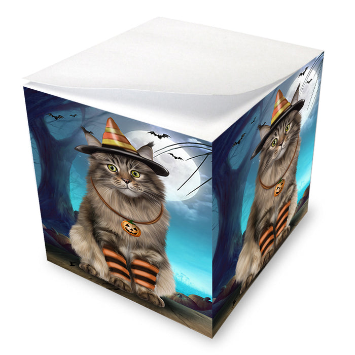 Happy Halloween Trick or Treat Maine Coon Cat Note Cube NOC56151