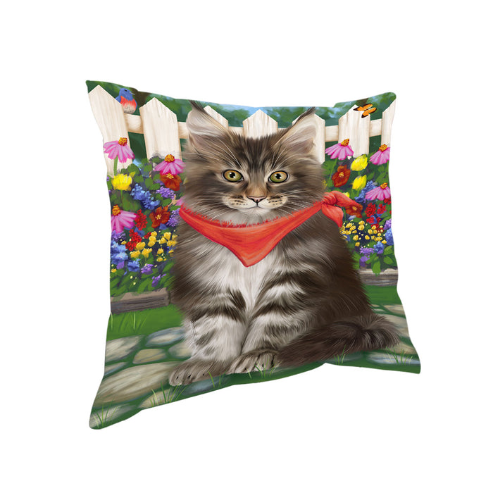 Spring Floral Maine Coon Cat Pillow PIL65228