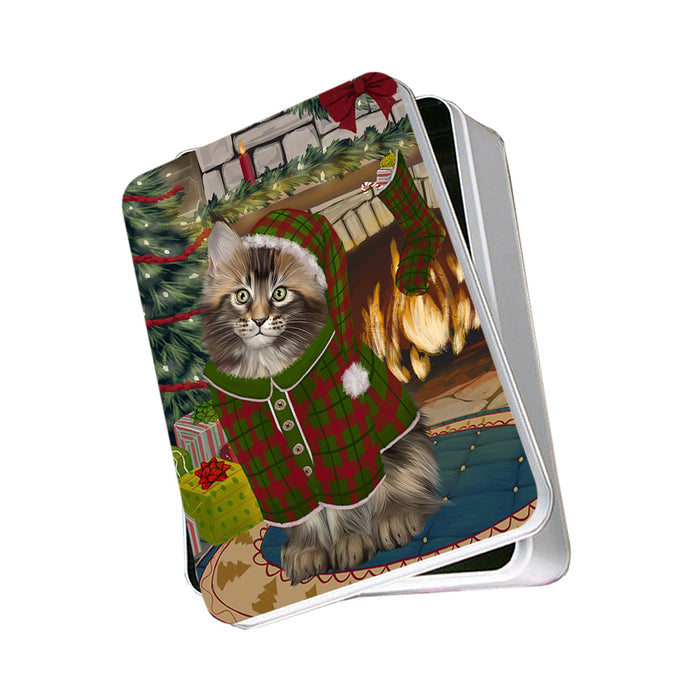 The Stocking was Hung Maine Coon Cat Photo Storage Tin PITN55300