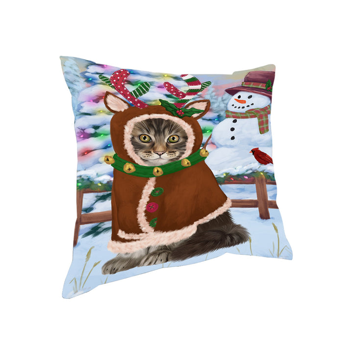 Christmas Gingerbread House Candyfest Maine Coon Cat Pillow PIL80080