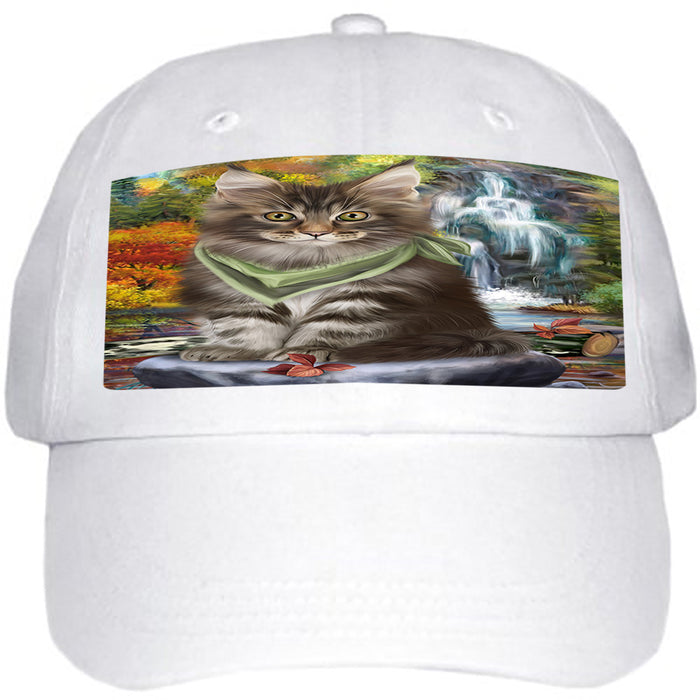 Scenic Waterfall Maine Coon Cat Ball Hat Cap HAT59478