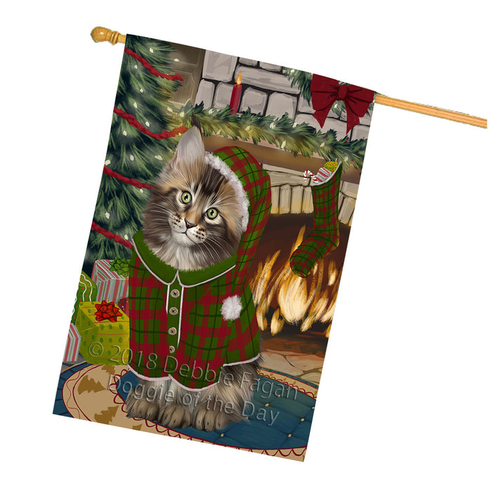 The Stocking was Hung Maine Coon Cat House Flag FLG55786