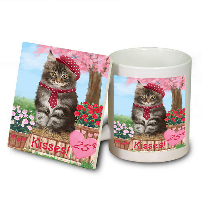 Rosie 25 Cent Kisses Maine Coon Cat Mug and Coaster Set MUC55957