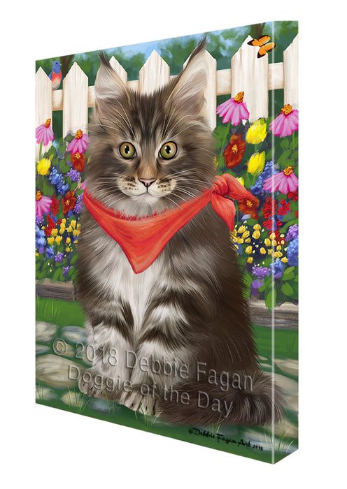 Spring Floral Maine Coon Cat Canvas Print Wall Art Décor CVS87209