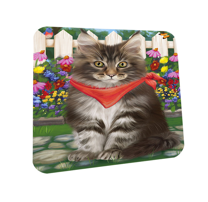 Spring Floral Maine Coon Cat Coasters Set of 4 CST52227
