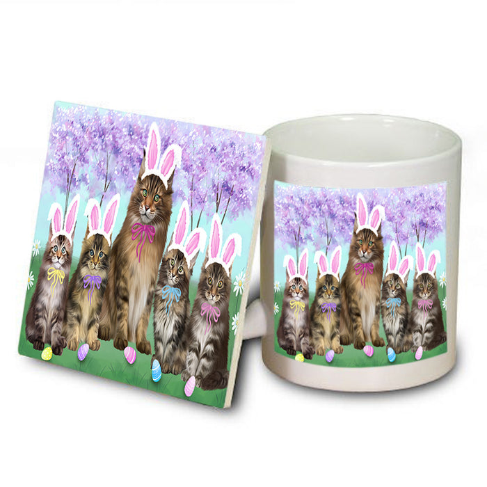Easter Holiday Maine Coons Cat Mug and Coaster Set MUC56909