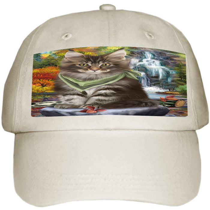 Scenic Waterfall Maine Coon Cat Ball Hat Cap HAT59478