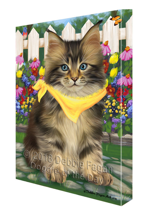 Spring Floral Maine Coon Cat Canvas Print Wall Art Décor CVS87218
