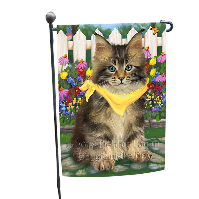 Spring Floral Maine Coon Cat Garden Flag GFLG52214