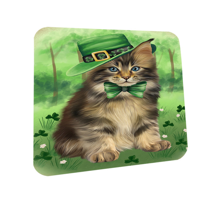 St. Patricks Day Irish Portrait Maine Coon Cat Coasters Set of 4 CST56980
