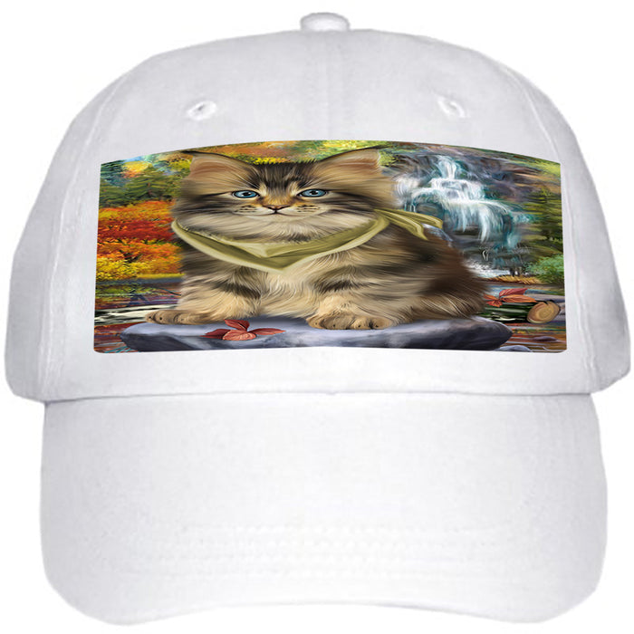 Scenic Waterfall Maine Coon Cat Ball Hat Cap HAT59481