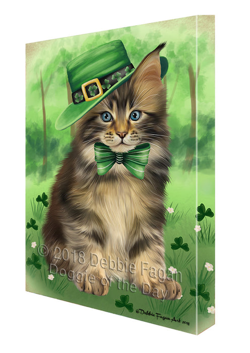 St. Patricks Day Irish Portrait Maine Coon Cat Canvas Print Wall Art Décor CVS135638