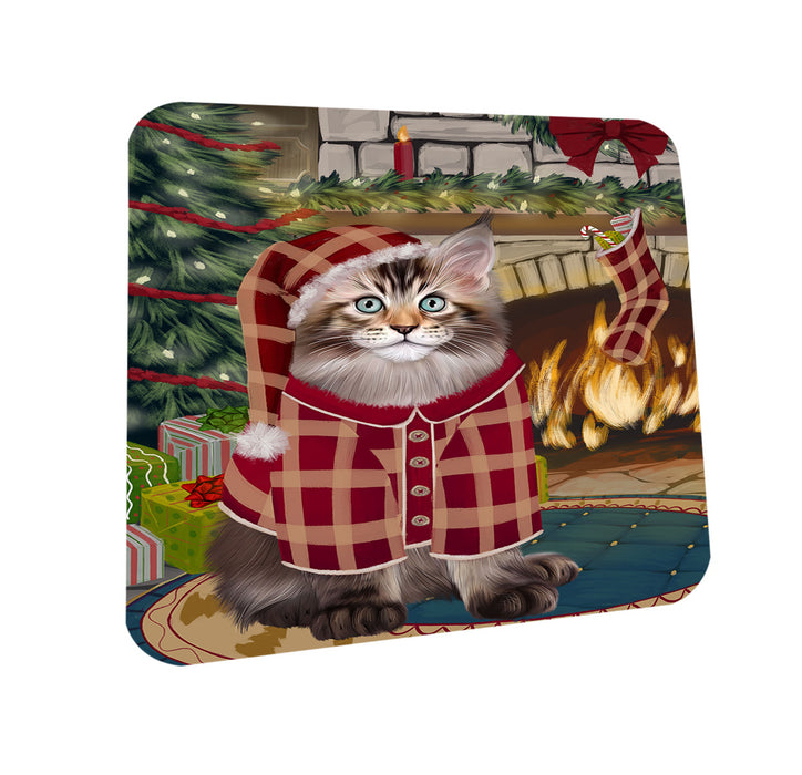 The Stocking was Hung Maine Coon Cat Coasters Set of 4 CST55316