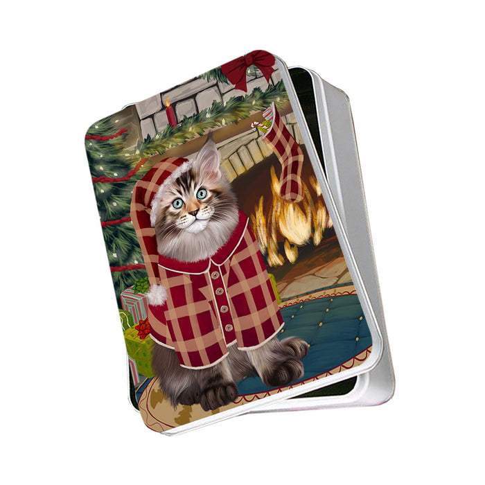 The Stocking was Hung Maine Coon Cat Photo Storage Tin PITN55301
