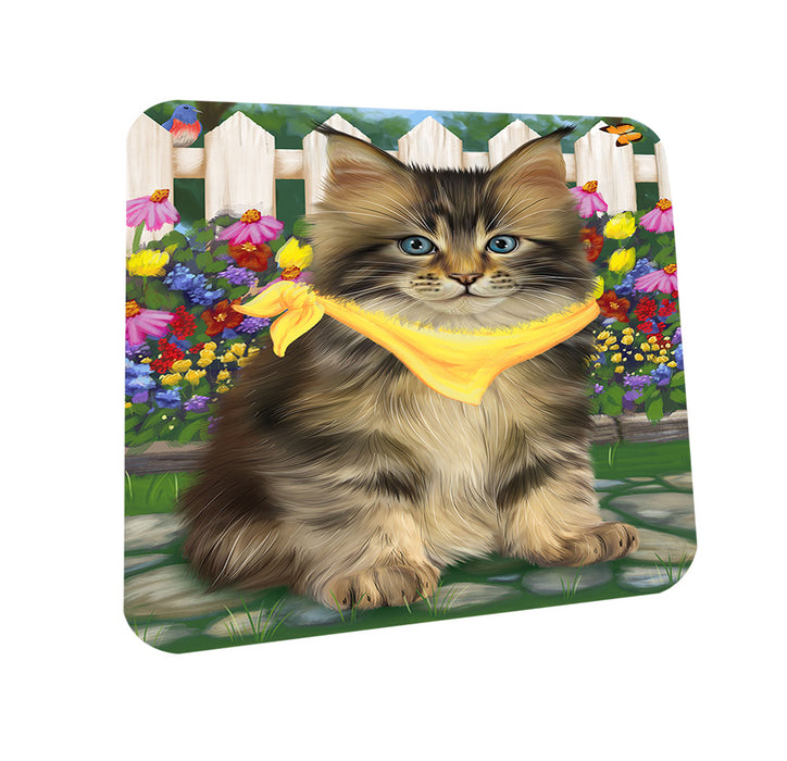 Spring Floral Maine Coon Cat Coasters Set of 4 CST52228