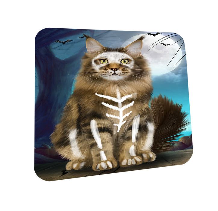Happy Halloween Trick or Treat Maine Coon Cat Coasters Set of 4 CST54464