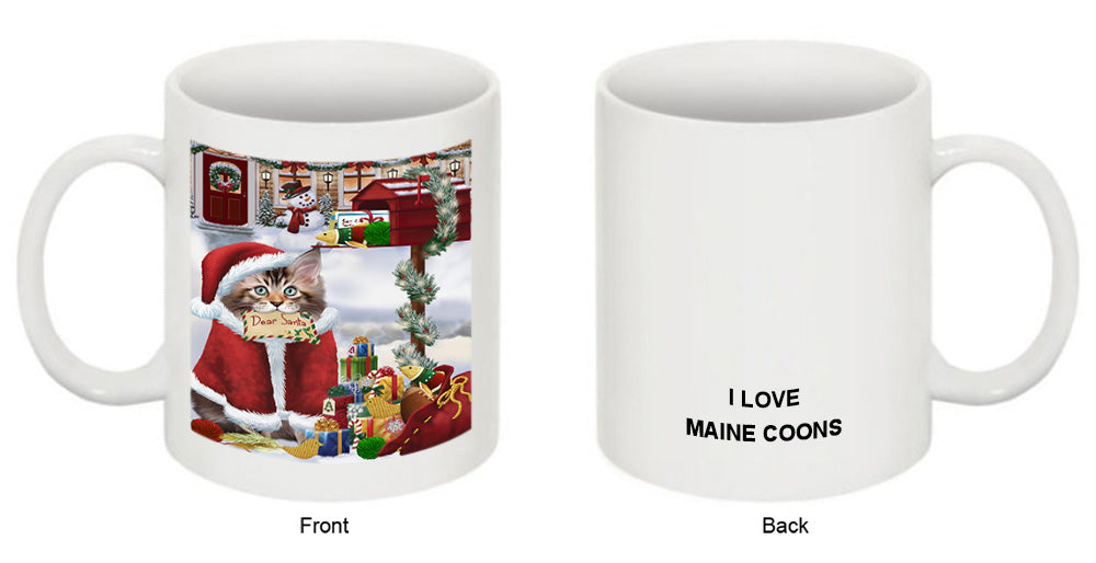 Maine Coon Cat Dear Santa Letter Christmas Holiday Mailbox Coffee Mug MUG48944